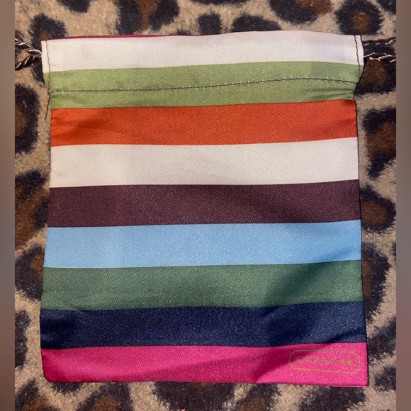 Coach Legacy Vintage Jewelry Bag Striped Accessory Drawstring Dust Bag - Picture 1 of 4